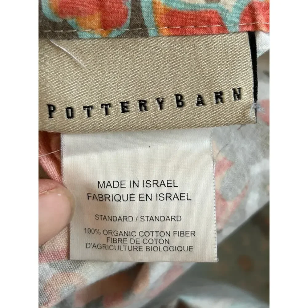 Pottery Barn F/Q Organic Cotton Paloma Paisley Duvet Cover 2 Standard Shams Bed